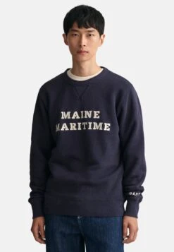 Gant MARITIME RUNDHALS - Bluza - Evening Blue