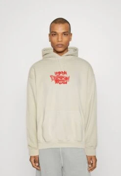 BDG Urban Outfitters FREE YOUR MIND HOODIE - Bluza Z Kapturem - Ecru