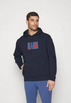 Nike Performance FC BARCELONA FLEECE HOODIE - Bluza Rozpinana - Obsidian/midnight Navy