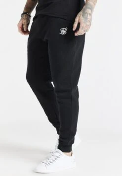 SikSilk ESSENTIAL CUFFED - Spodnie Treningowe - Black